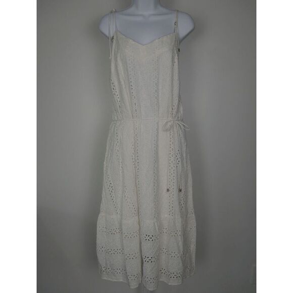 NWT TAHARI Women's 100% Cotton Lace Sundress Midi Dress L - Picture 2 of 12